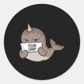 Narwhal Feeling Stabby Ronde Sticker (Voorkant)