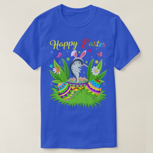 Narwhal Fish Lover Floral Easter Egg Funny Narwhal T-shirt (Design voorkant)