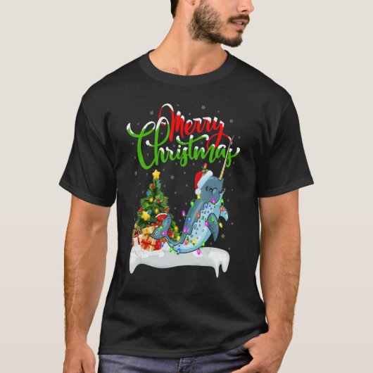 Narwhal Fish   Xmas Decorations Santa Narwhal Chri T-shirt (Voorkant)