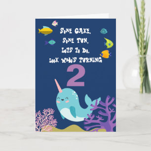 Narwhal Gepersonaliseerde Naam Verjaardag Kaart