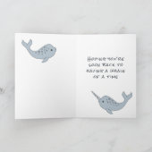 Narwhal Get Whale Soon Card Kaart (Binnen)