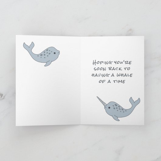 Narwhal Get Whale Soon Card Kaart (Binnen)