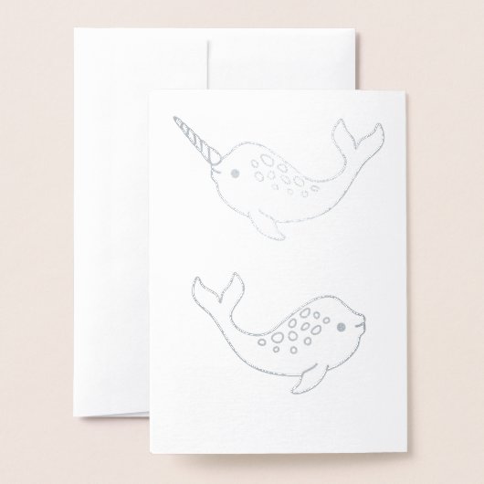 Narwhal Get Whale Soon Folie Kaart (Met envelop)