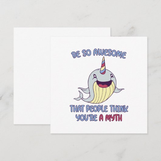 Narwhal Geweldige Myth Notitiekaartje (Voorkant / Achterkant)