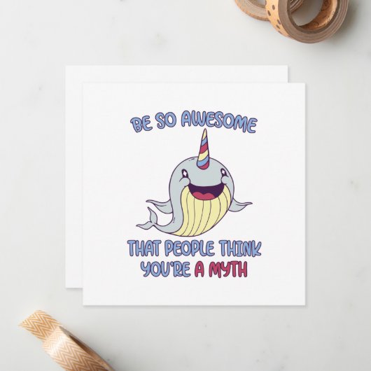 Narwhal Geweldige Myth Notitiekaartje (Voorkant / Achterkant in situ)