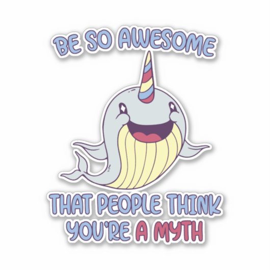 Narwhal Geweldige Myth Sticker (Voorkant)