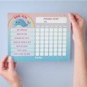 Narwhal Girl Reward Chart Personalised Planner Flyer (Hand)