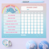 Narwhal Girl Reward Chart Personalised Planner Flyer (Enkel)