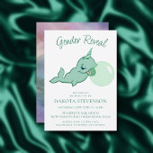 Narwhal Green | Cute Mint Chibi Cartoon Bubble Gum Kaart