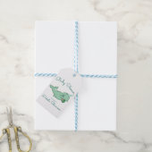 Narwhal Green | Cute Mint Chibi Cartoon Shower Cadeaulabel (Met Touw)