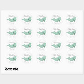 Narwhal Green | Cute Mint Chibi Cartoon Shower Ronde Sticker (Vel)