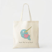 Narwhal Hugging a Heart Valentijn Day Canvas tas (Voorkant)