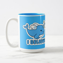 Narwhal Ik Geloof Tweekleurige Koffiemok