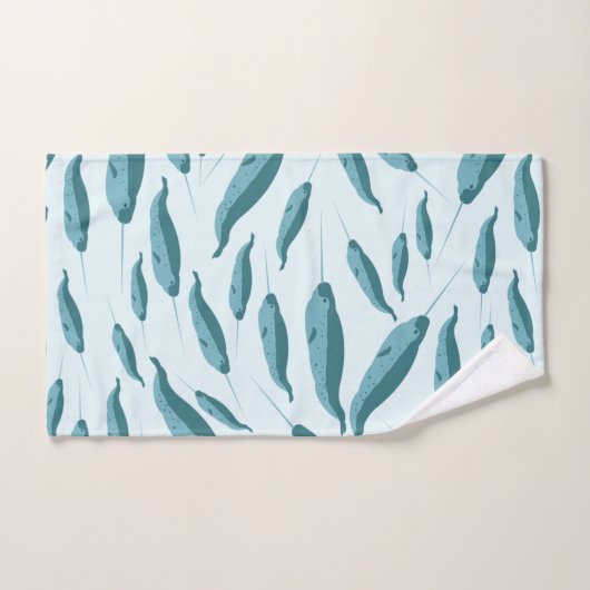 Narwhal in Blue Ocean Pattern Bad Handdoek (Handdoek)