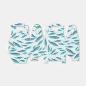 Narwhal in Blue Ocean Pattern Bedankdoosjes (Uitgevouwen)