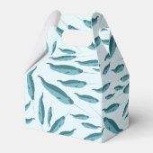 Narwhal in Blue Ocean Pattern Bedankdoosjes (Voorkant Zijde)