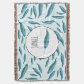 Narwhal in Blue Ocean Pattern Deken (Voorkant Verticaal)