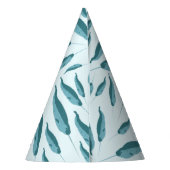 Narwhal in Blue Ocean Pattern Feesthoedjes (Achterkant)