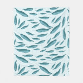 Narwhal in Blue Ocean Pattern Fleece Deken (Voorkant)