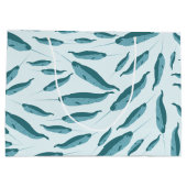 Narwhal in Blue Ocean Pattern Groot Cadeauzakje (Achterkant)