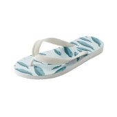 Narwhal in Blue Ocean Pattern Kinder Teenslippers (Schuin)