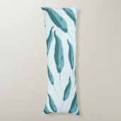 Narwhal in Blue Ocean Pattern Lichaamskussen (Voorkant Verticaal)