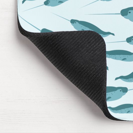 Narwhal in Blue Ocean Pattern Muismat (Hoek)