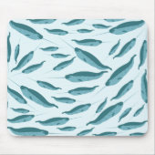 Narwhal in Blue Ocean Pattern Muismat (Voorkant)