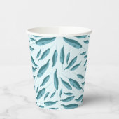 Narwhal in Blue Ocean Pattern Papieren Bekers (Links)