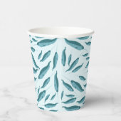 Narwhal in Blue Ocean Pattern Papieren Bekers (Rechts)