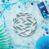 Narwhal in Blue Ocean Pattern Papieren Bordje (Feest)