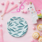 Narwhal in Blue Ocean Pattern Papieren Bordje (Feest)