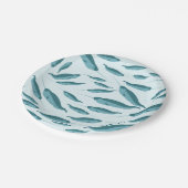 Narwhal in Blue Ocean Pattern Papieren Bordje (Gekanteld)