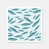 Narwhal in Blue Ocean Pattern Servet (Voorkant)