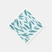 Narwhal in Blue Ocean Pattern Servet (Hoek)