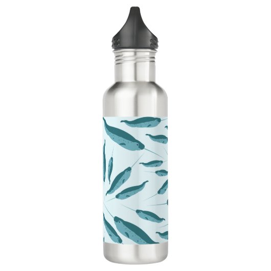 Narwhal in Blue Ocean Pattern Waterfles (Links)