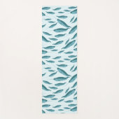 Narwhal in Blue Ocean Pattern Yogamat (Voorkant)
