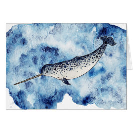 Narwhal in een spetter van waterverf