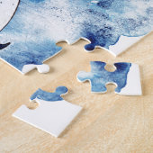 Narwhal in een spetter van waterverf legpuzzel (Zijkant)