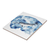 Narwhal in een spetter van waterverf tegeltje (Zijkant)
