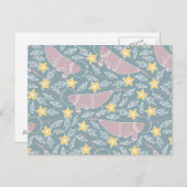 Narwhal in Space Pattern Briefkaart (Voorkant / Achterkant)