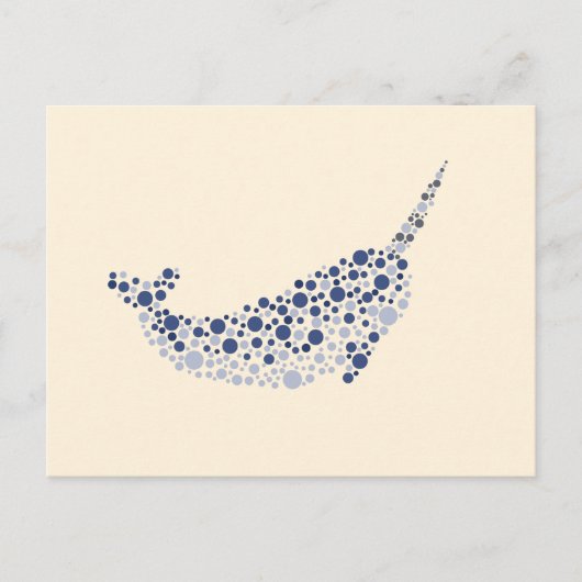 Narwhal in Stippen Briefkaart (Voorkant)