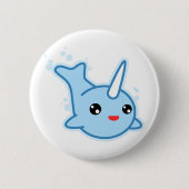 Narwhal Kawaii Ronde Button 5,7 Cm (Voorkant)