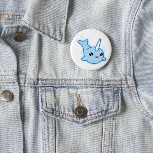 Narwhal Kawaii Ronde Button 5,7 Cm (In situ)