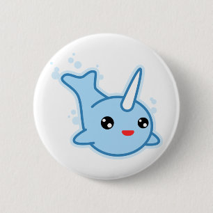 Narwhal Kawaii Ronde Button 5,7 Cm