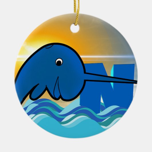 narwhal keramisch ornament (Voorkant)