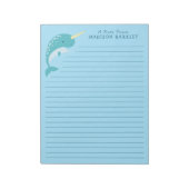 Narwhal Kind Cute Briefpapier Notitieblok (Linkerzijde)