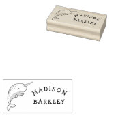 Narwhal Kind Leuke walvis naam Rubberstempel (Gestempeld)