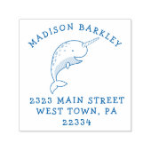Narwhal Kind Leuke walvis retour adres stempel (Design)