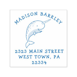 Narwhal Kind Leuke walvis retour adres stempel